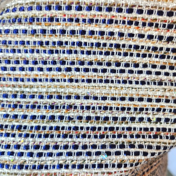 New Katwalk Sparkly Woven Chic Striped Cutout Fringe Hem Dress Size S - Picture 2 of 9